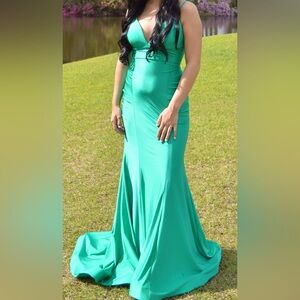 Ellie Wilde Green Prom Dress